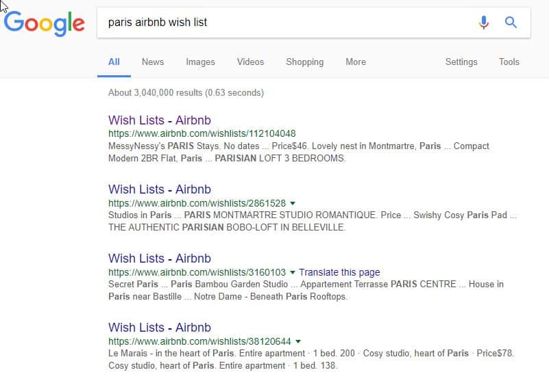 Did you know you can Google other travelers Airbnb Wish Lists?