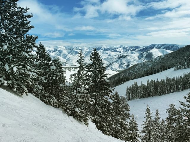 Sun Valley Idaho snowy mountains