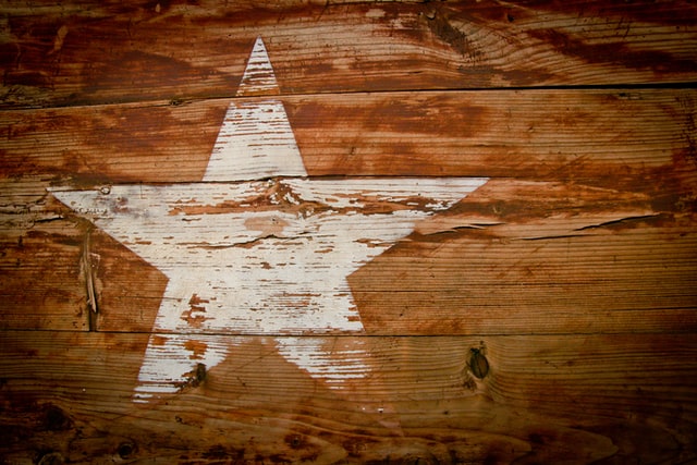 Texas star on wood