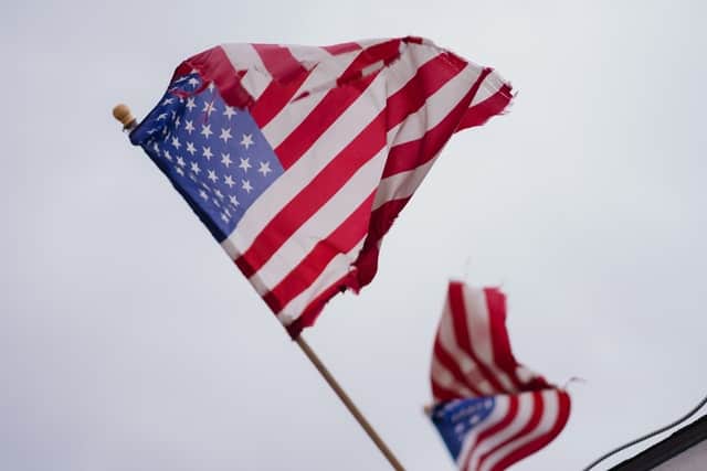 American Flags waving in Texas
