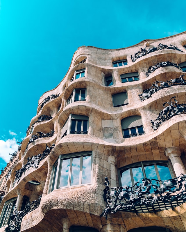 Gaudi building in Barcelona Spain